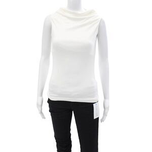 Jarbo Women's High Neck Sleeveless Fitted Basic Tank White Size 34